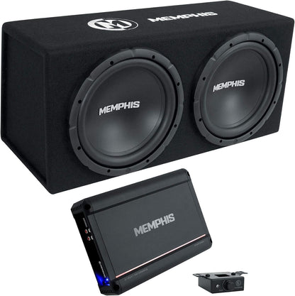 MEMPHIS SRXE212vp Dual 12" Subwoofers w/Amp BASS Bundle 5 piece package