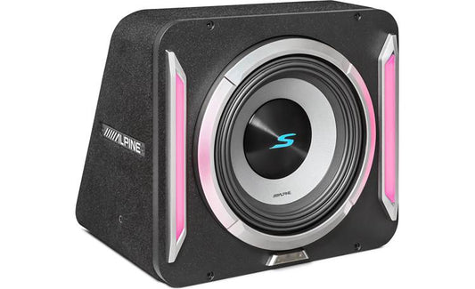 Alpine S2-SB10 PrismaLink™ S2-Series sealed subwoofer enclosure with 10" subwoofer and RGB lighting