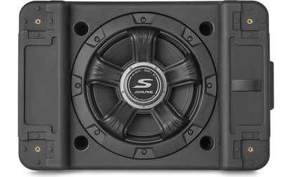 Alpine SS-SB10 S-Series shallow sealed downward-firing enclosure with 10" 2-ohm subwoofer